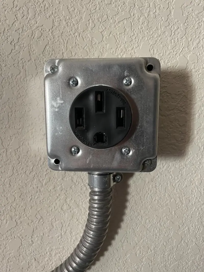 NEMA 14-50 outlet installed for Smart Home Electrical in Brenham